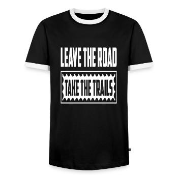 Quitter la route Prendre les sentiers - T-shirt contrasté Homme - noir/blanc - Devant - AI Model Female 172 light (172cm) & AI Model Male 178 light (178cm)