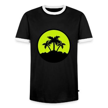 Conception de paume - T-shirt contrasté Homme - noir/blanc - Devant - AI Model Female 172 light (172cm) & AI Model Male 178 light (178cm)