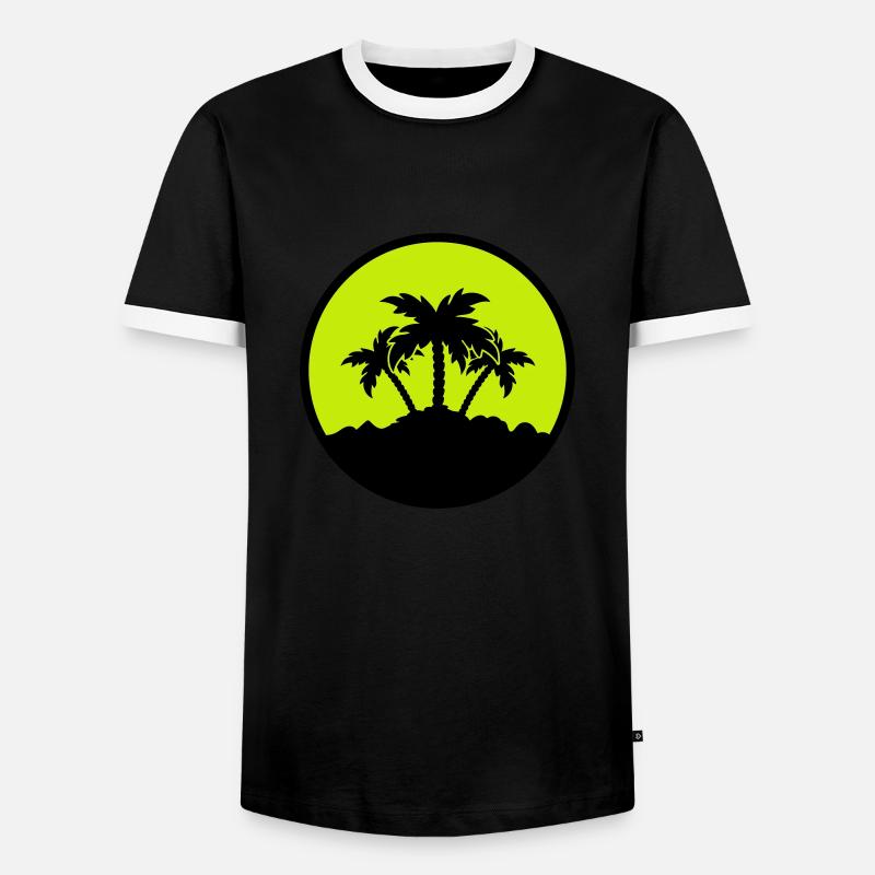 palmen design - Männer Kontrast-T-Shirt - Schwarz/Weiß