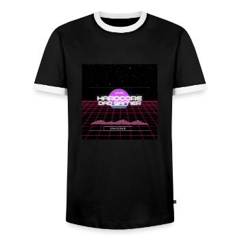 Level Harcore Dad Gamer Unlocked - T-shirt contrasté Homme - noir/blanc - Devant - AI Model Female 172 light (172cm) & AI Model Male 178 light (178cm)