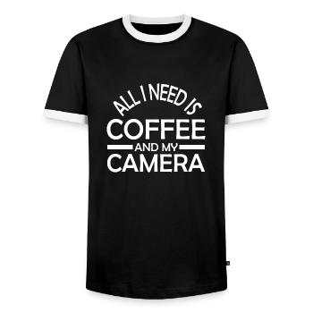 Lustiges Fotograf Geschenk Fotografie - Männer Kontrast-T-Shirt - Schwarz/Weiß - Vorne - AI Model Female 172 light (172cm) & AI Model Male 178 light (178cm)