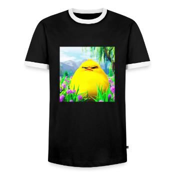 grumpie chick das Originale - Männer Kontrast-T-Shirt - Schwarz/Weiß - Vorne - AI Model Female 172 light (172cm) & AI Model Male 178 light (178cm)