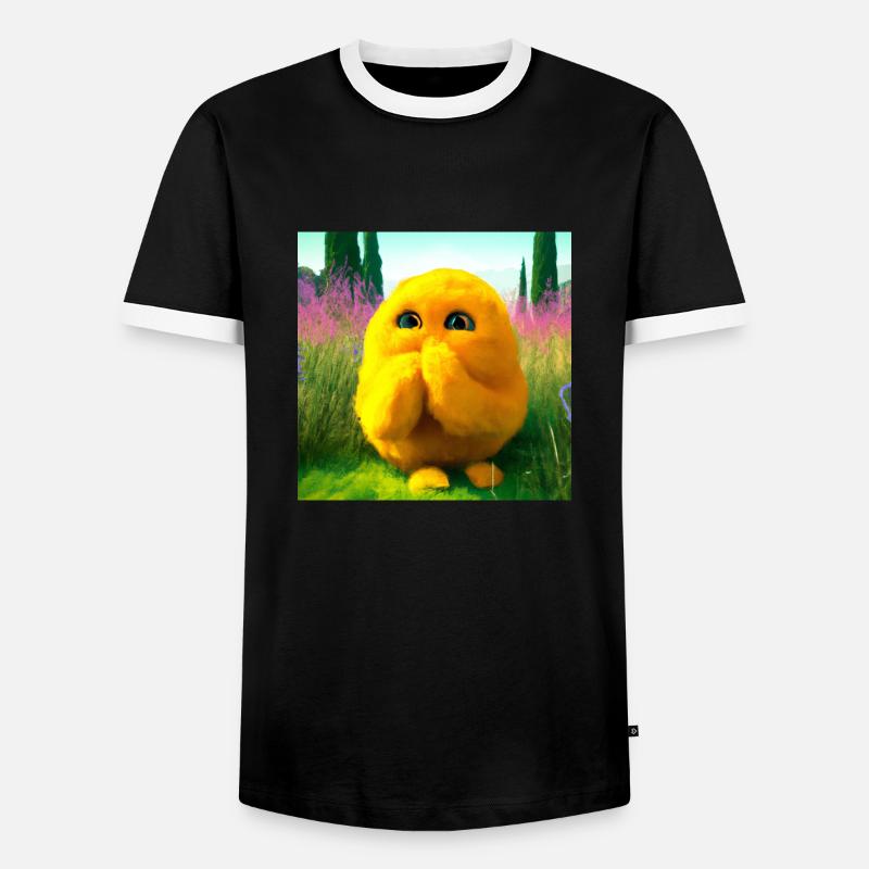 überraschender Knuddelchen - Männer Kontrast-T-Shirt - Schwarz/Weiß