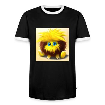 the cuddle No.2 - Men's Ringer Shirt - black/white - Front - AI Model Female 172 light (172cm) & AI Model Male 178 light (178cm)