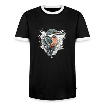 Épopée Kingfisher - T-shirt contrasté Homme - noir/blanc - Devant - AI Model Female 172 light (172cm) & AI Model Male 178 light (178cm)