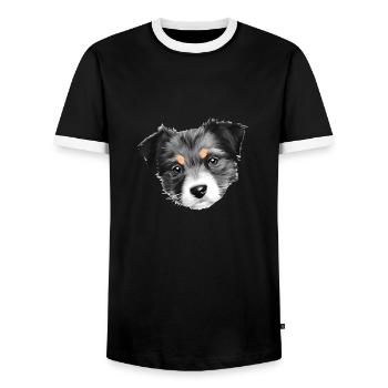 Chiens Berger Chien Propriétaire Chien Chien Propriétaire Chien Propriétaire - T-shirt contrasté Homme - noir/blanc - Devant - AI Model Female 172 light (172cm) & AI Model Male 178 light (178cm)