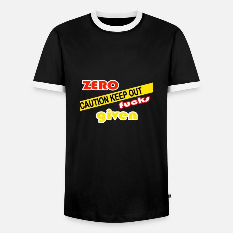 Zero fucks given - Men's Ringer Shirt - black/white