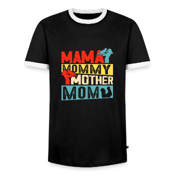 Maman Maman Maman Maman Maman - T-shirt contrasté Homme - noir/blanc - Devant - AI Model Female 172 light (172cm) & AI Model Male 178 light (178cm)