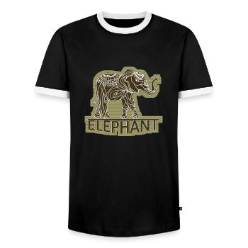 Elephant - Men's Ringer Shirt - black/white - Front - AI Model Female 172 light (172cm) & AI Model Male 178 light (178cm)