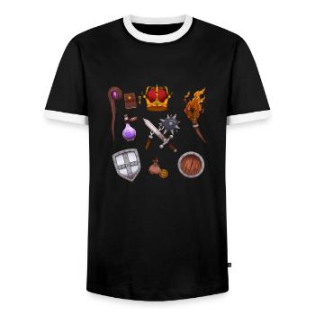Éléments fantastiques - T-shirt contrasté Homme - noir/blanc - Devant - AI Model Female 172 light (172cm) & AI Model Male 178 light (178cm)
