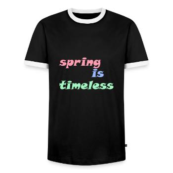 Le printemps est intemporel - T-shirt contrasté Homme - noir/blanc - Devant - AI Model Female 172 light (172cm) & AI Model Male 178 light (178cm)