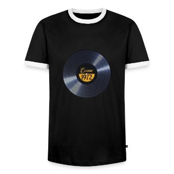Vintage 1972 - Männer Kontrast-T-Shirt - Schwarz/Weiß - Vorne - AI Model Female 172 light (172cm) & AI Model Male 178 light (178cm)