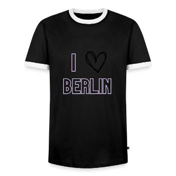 I love Berlin - Männer Kontrast-T-Shirt - Schwarz/Weiß - Vorne - AI Model Female 172 light (172cm) & AI Model Male 178 light (178cm)