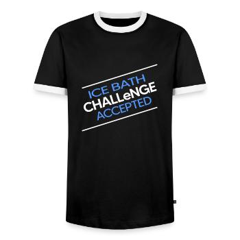 Bains de glace nageurs d’hiver ICEBATH CHALLENGE - T-shirt contrasté Homme - noir/blanc - Devant - AI Model Female 172 light (172cm) & AI Model Male 178 light (178cm)