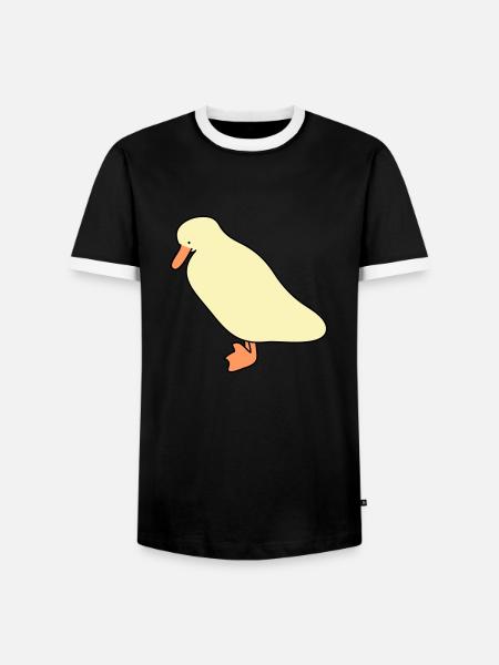 duck 5 - Men's Ringer Shirt - black/white