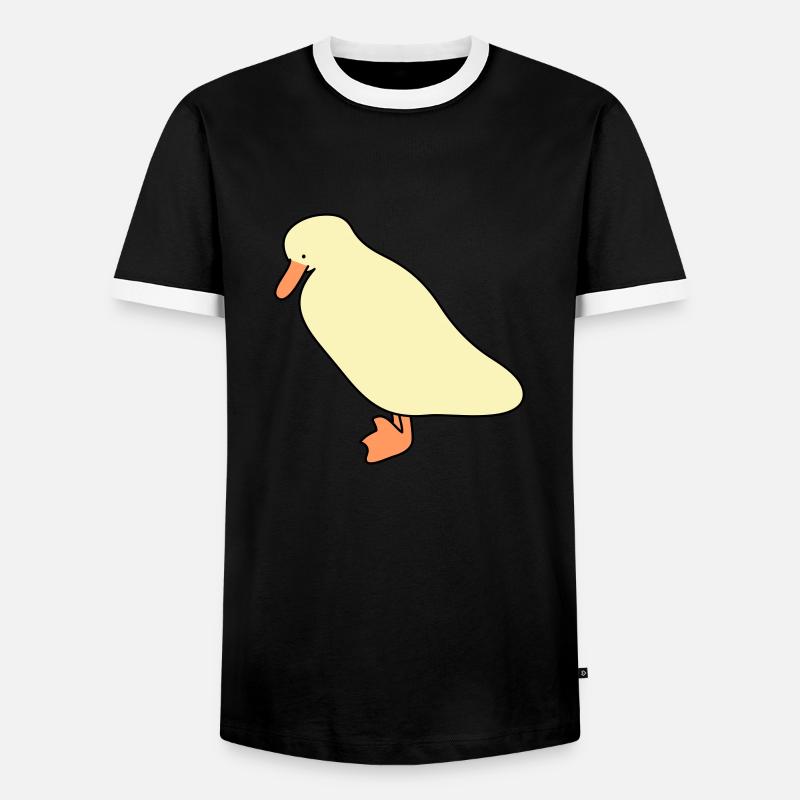 Ente 5 - Männer Kontrast-T-Shirt - Schwarz/Weiß