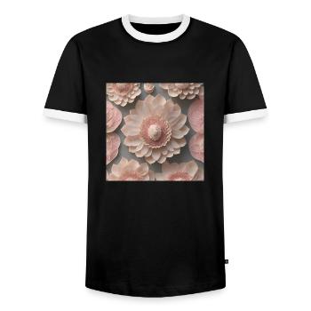 Amazing Flowers - Men's Ringer Shirt - black/white - Front - AI Model Female 172 light (172cm) & AI Model Male 178 light (178cm)