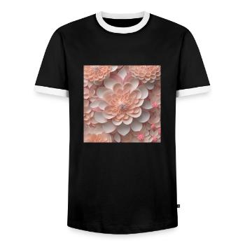 Amazing Flowers - Men's Ringer Shirt - black/white - Front - AI Model Female 172 light (172cm) & AI Model Male 178 light (178cm)