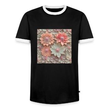 Amazing flowers - Men's Ringer Shirt - black/white - Front - AI Model Female 172 light (172cm) & AI Model Male 178 light (178cm)