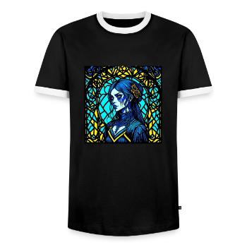Gothic girl - Men's Ringer Shirt - black/white - Front - AI Model Female 172 light (172cm) & AI Model Male 178 light (178cm)