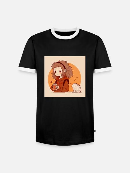 Yuna die Sanfte - Männer Kontrast-T-Shirt - Schwarz/Weiß