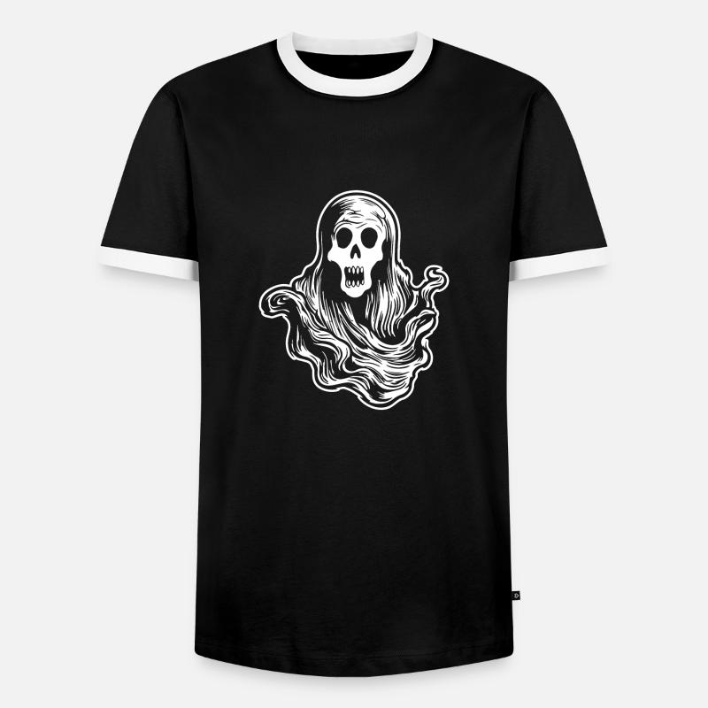 Ghost Ghosts Witching Hour Halloween - Men's Ringer Shirt - black/white