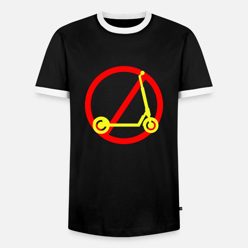 E-Scooter Roller - Männer Kontrast-T-Shirt - Schwarz/Weiß