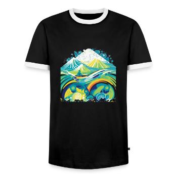 Canoé Kayak Nature - T-shirt contrasté Homme - noir/blanc - Devant - AI Model Female 172 light (172cm) & AI Model Male 178 light (178cm)