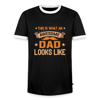 This Is What An Awesome Dad Looks Like Father'S Da - Men's Ringer Shirt - black/white - Front - AI Model Female 172 light (172cm) & AI Model Male 178 light (178cm)