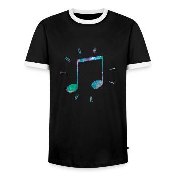 Drehen Sie auf - Männer Kontrast-T-Shirt - Schwarz/Weiß - Vorne - AI Model Female 172 light (172cm) & AI Model Male 178 light (178cm)
