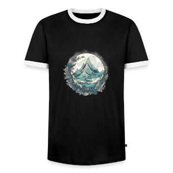 Natur Abenteuer Wandern Camping Design - Männer Kontrast-T-Shirt - Schwarz/Weiß - Vorne - AI Model Female 172 light (172cm) & AI Model Male 178 light (178cm)