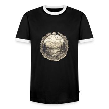 Natur Abenteuer Wandern Camping Design - Männer Kontrast-T-Shirt - Schwarz/Weiß - Vorne - AI Model Female 172 light (172cm) & AI Model Male 178 light (178cm)