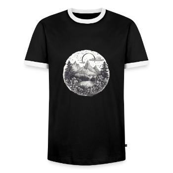 Natur Abenteuer Wandern Camping Design - Männer Kontrast-T-Shirt - Schwarz/Weiß - Vorne - AI Model Female 172 light (172cm) & AI Model Male 178 light (178cm)