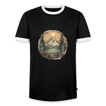 Natur Abenteuer Wandern Camping Design - Männer Kontrast-T-Shirt - Schwarz/Weiß - Vorne - AI Model Female 172 light (172cm) & AI Model Male 178 light (178cm)