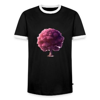 Lebensbaum Yoga Meditation Baum des Lebens - Männer Kontrast-T-Shirt - Schwarz/Weiß - Vorne - AI Model Female 172 light (172cm) & AI Model Male 178 light (178cm)