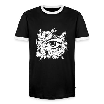 Eye Eyes Ophthalmologist - Men's Ringer Shirt - black/white - Front - AI Model Female 172 light (172cm) & AI Model Male 178 light (178cm)