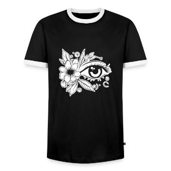 Eye Eyes Ophthalmologist - Men's Ringer Shirt - black/white - Front - AI Model Female 172 light (172cm) & AI Model Male 178 light (178cm)