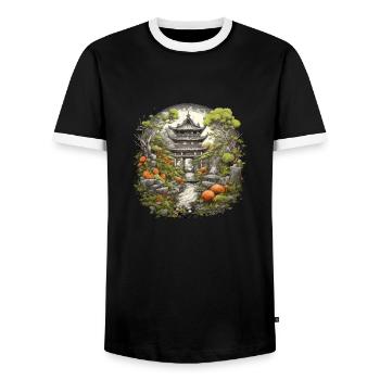 Bonsai - Japanischer Garten - Männer Kontrast-T-Shirt - Schwarz/Weiß - Vorne - AI Model Female 172 light (172cm) & AI Model Male 178 light (178cm)