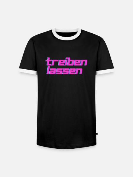 Treiben lassen - Männer Kontrast-T-Shirt - Schwarz/Weiß