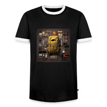 Everything I need for hiking - Men's Ringer Shirt - black/white - Front - AI Model Female 172 light (172cm) & AI Model Male 178 light (178cm)