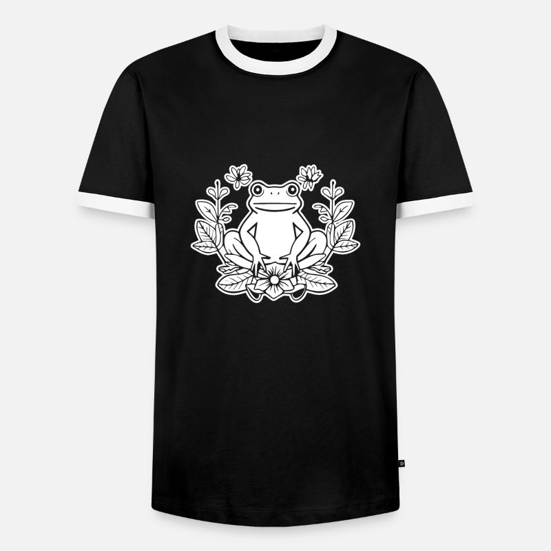 Frog Amphibian Toad - Men's Ringer Shirt - black/white