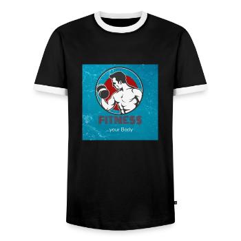 Fitness your body - Männer Kontrast-T-Shirt - Schwarz/Weiß - Vorne - AI Model Female 172 light (172cm) & AI Model Male 178 light (178cm)