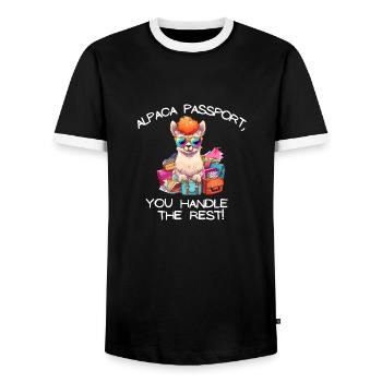 Aventure cool tu dis Alpaga Mes sacs Tee Kids - T-shirt contrasté Homme - noir/blanc - Devant - AI Model Female 172 light (172cm) & AI Model Male 178 light (178cm)