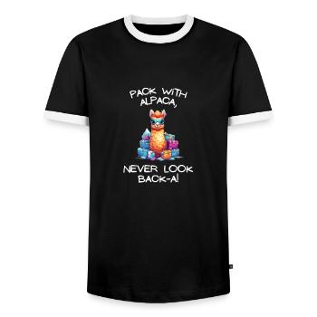 Aventure cool tu dis Alpaga Mes sacs Tee Kids - T-shirt contrasté Homme - noir/blanc - Devant - AI Model Female 172 light (172cm) & AI Model Male 178 light (178cm)