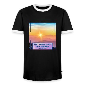 Du darfst anders sein - Männer Kontrast-T-Shirt - Schwarz/Weiß - Vorne - AI Model Female 172 light (172cm) & AI Model Male 178 light (178cm)