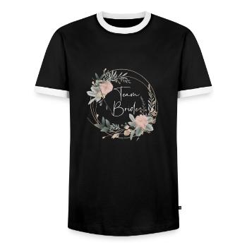 Équipe Bride - T-shirt contrasté Homme - noir/blanc - Devant - AI Model Female 172 light (172cm) & AI Model Male 178 light (178cm)