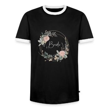 Mariée - T-shirt contrasté Homme - noir/blanc - Devant - AI Model Female 172 light (172cm) & AI Model Male 178 light (178cm)