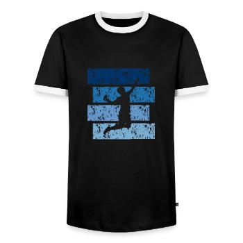 Badminton Vintage-Geschenk - Männer Kontrast-T-Shirt - Schwarz/Weiß - Vorne - AI Model Female 172 light (172cm) & AI Model Male 178 light (178cm)