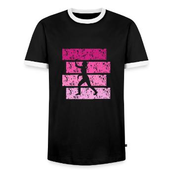 Badminton Vintage-Geschenk - Männer Kontrast-T-Shirt - Schwarz/Weiß - Vorne - AI Model Female 172 light (172cm) & AI Model Male 178 light (178cm)