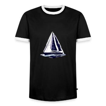 voilier voilier voilier voilier voilier voilier - T-shirt contrasté Homme - noir/blanc - Devant - AI Model Female 172 light (172cm) & AI Model Male 178 light (178cm)